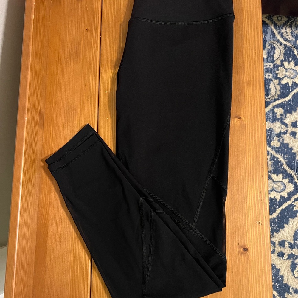 Women’s VSX Black Leggings with sheer paneling.